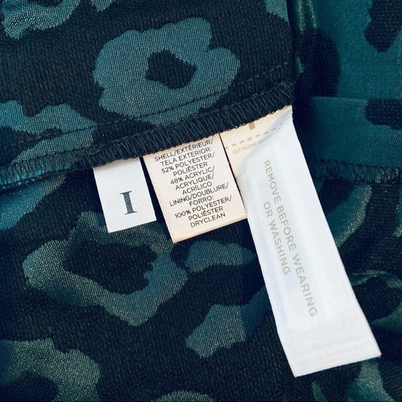 NWT Loft size 8P green leopard semi velvet dress - Picture 6 of 7